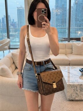 Luxury Two-Tone Monogram Canvas Crossbody Bag